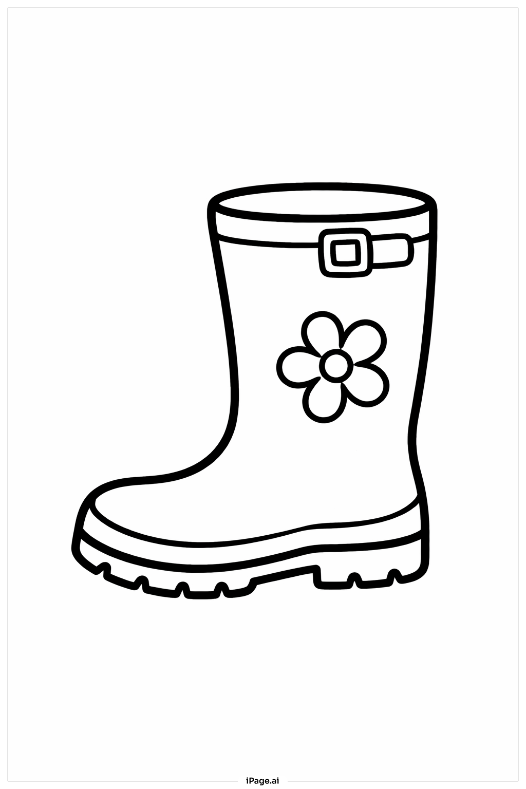 Page de coloriage Les averses d'avril amènent les fleurs de mai - Bottes de pluie