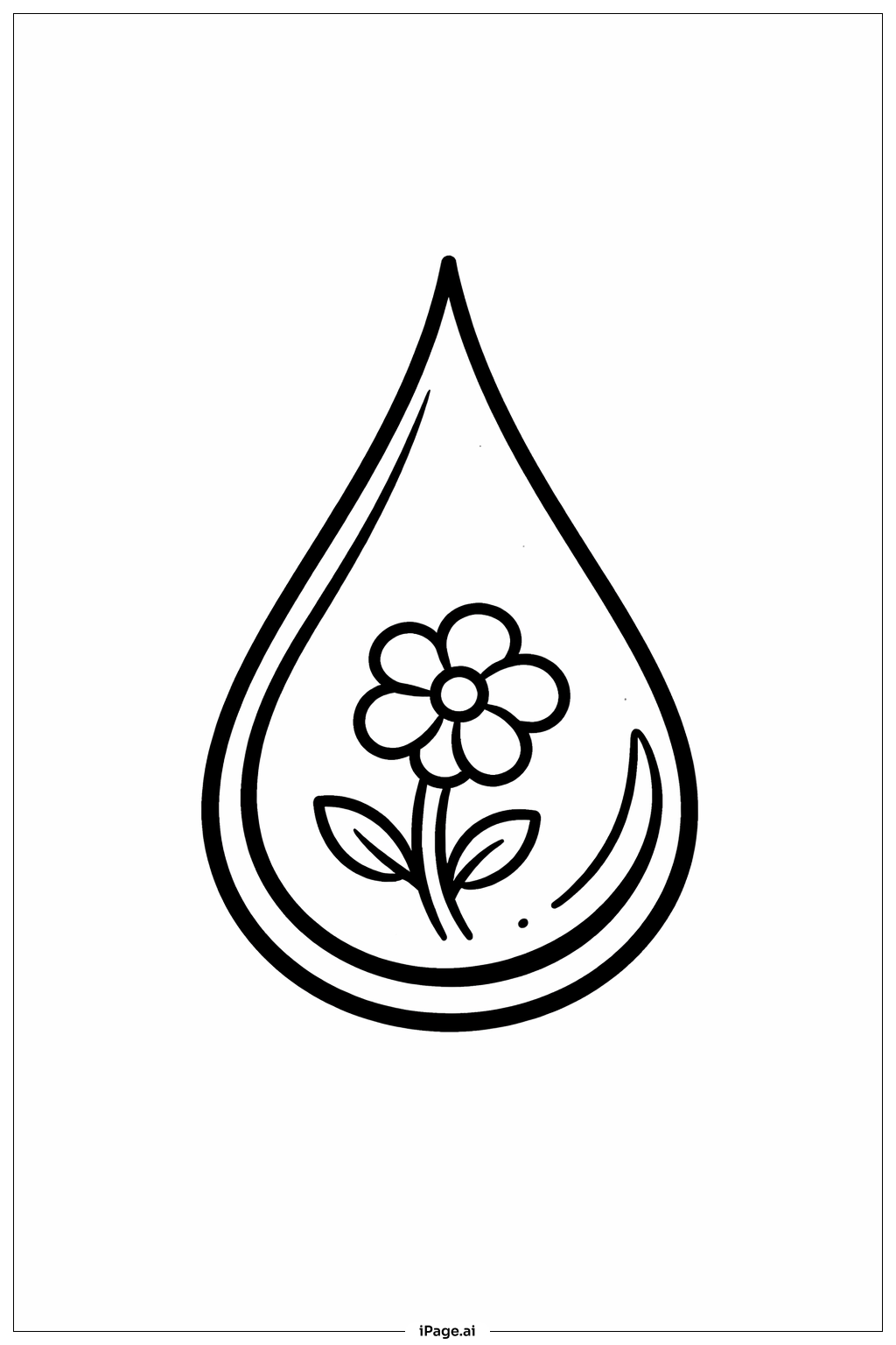 Page de coloriage Les averses d'avril apportent les fleurs de mai Simple Goutte de Pluie