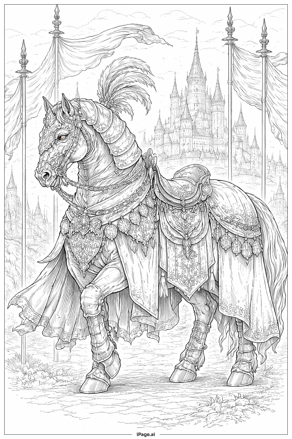  装甲战马填色页 