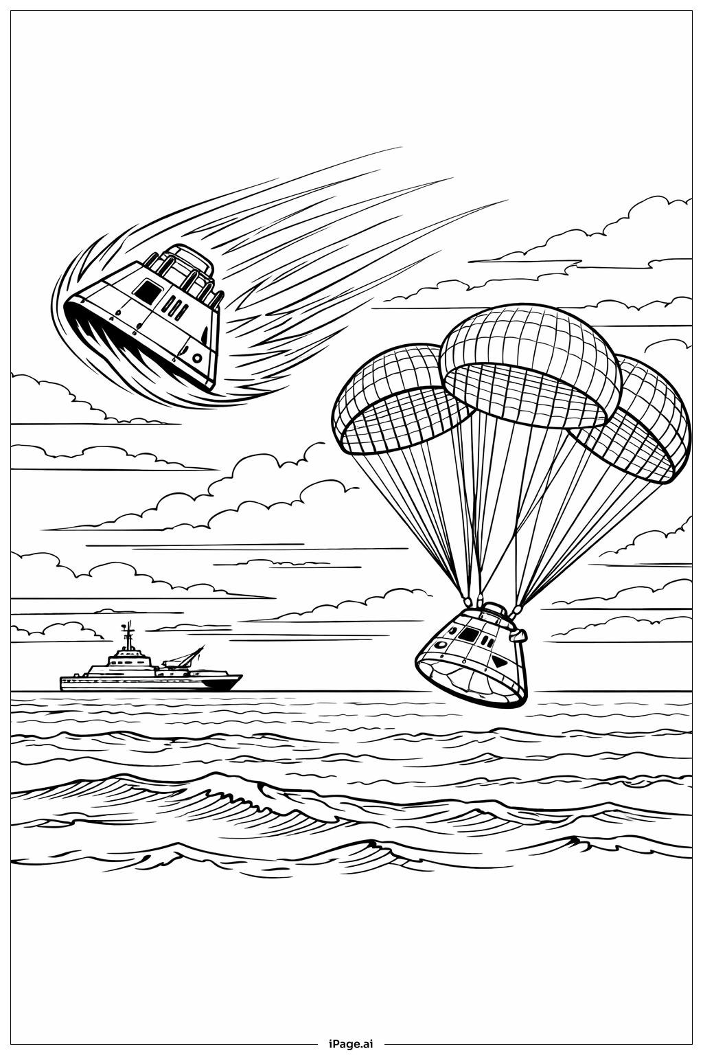  Artemis II 太空艙重返大氣層火焰著色頁 