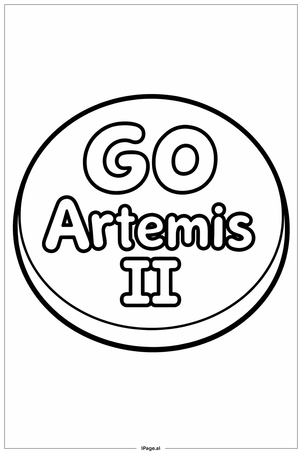  Artemis II Countdown Button Coloring Page 