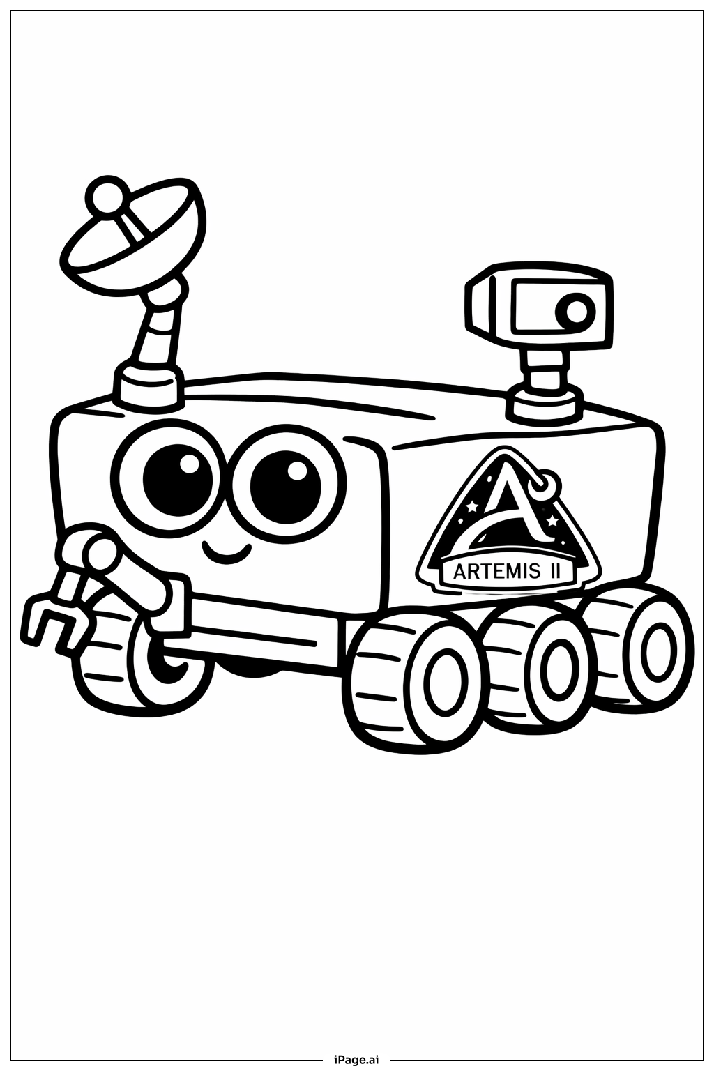  Page de coloriage Artemis II Rover Amical 