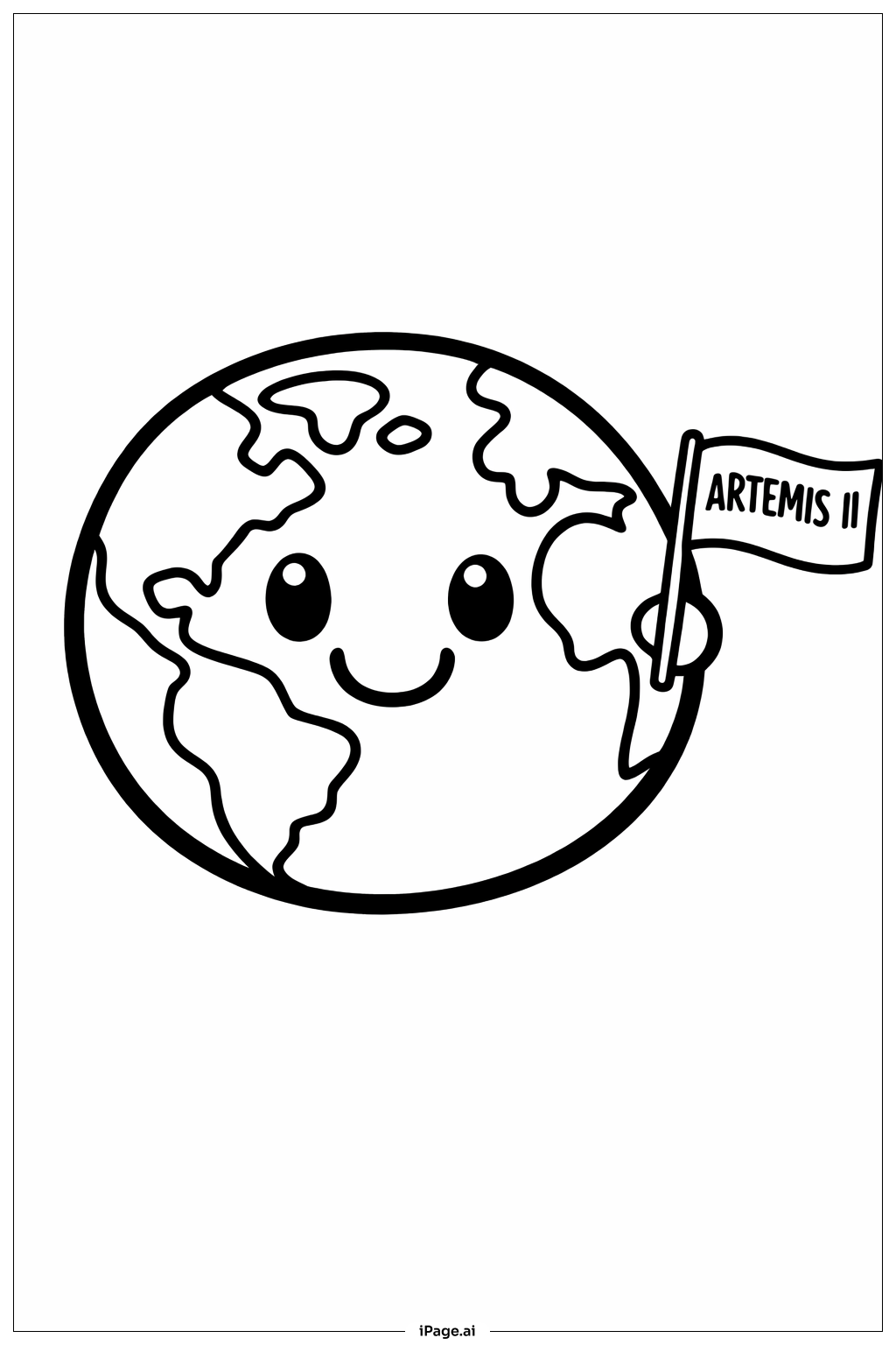  Page de coloriage Artemis II Planète Heureuse 