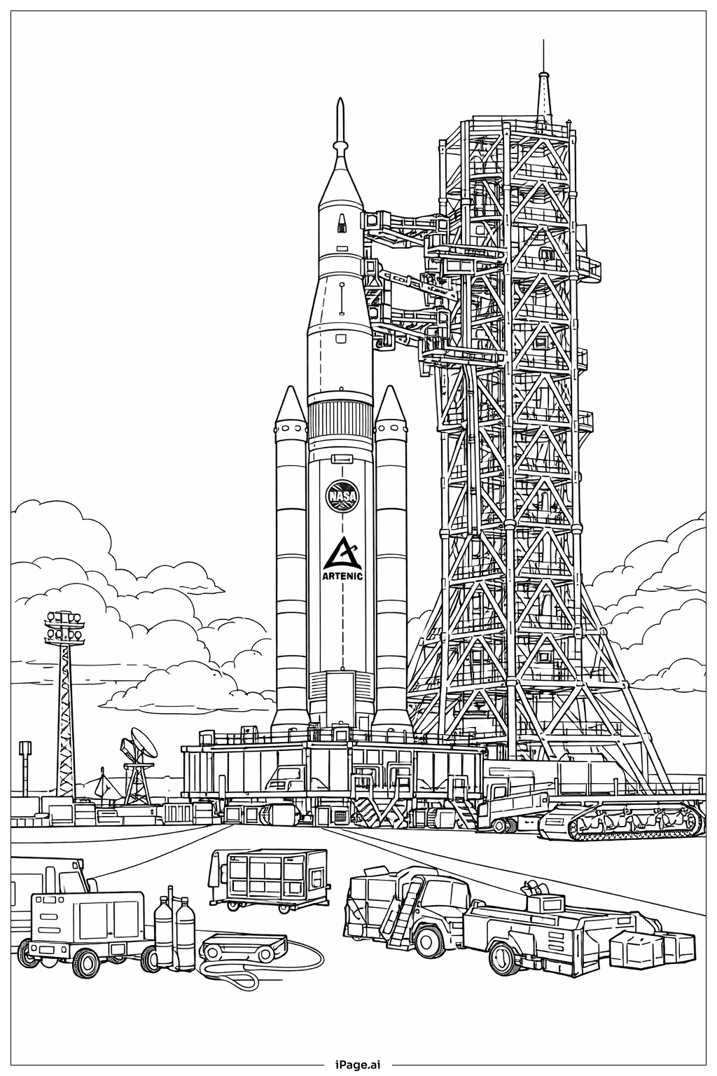  Artemis II Launch Countdown Coloring Page 