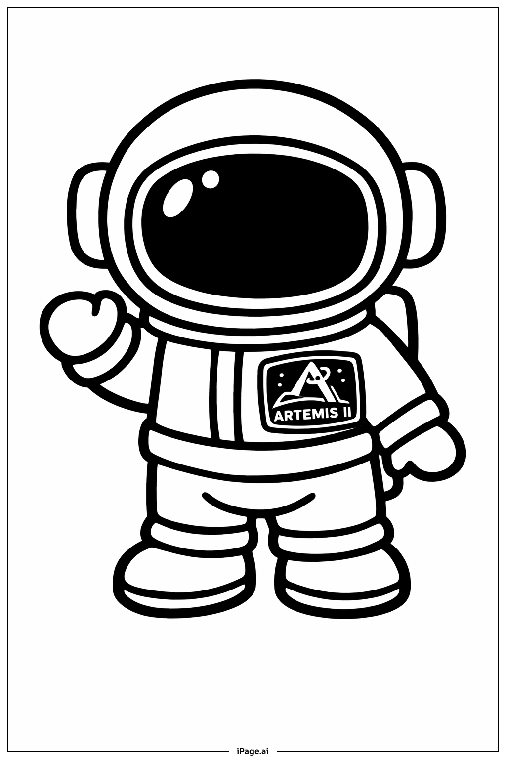  Artemis II 小太空人著色頁 