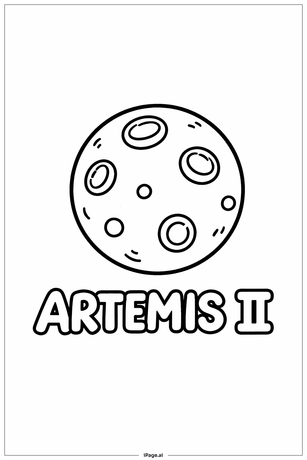 Page de coloriage Artemis II Petite Planète