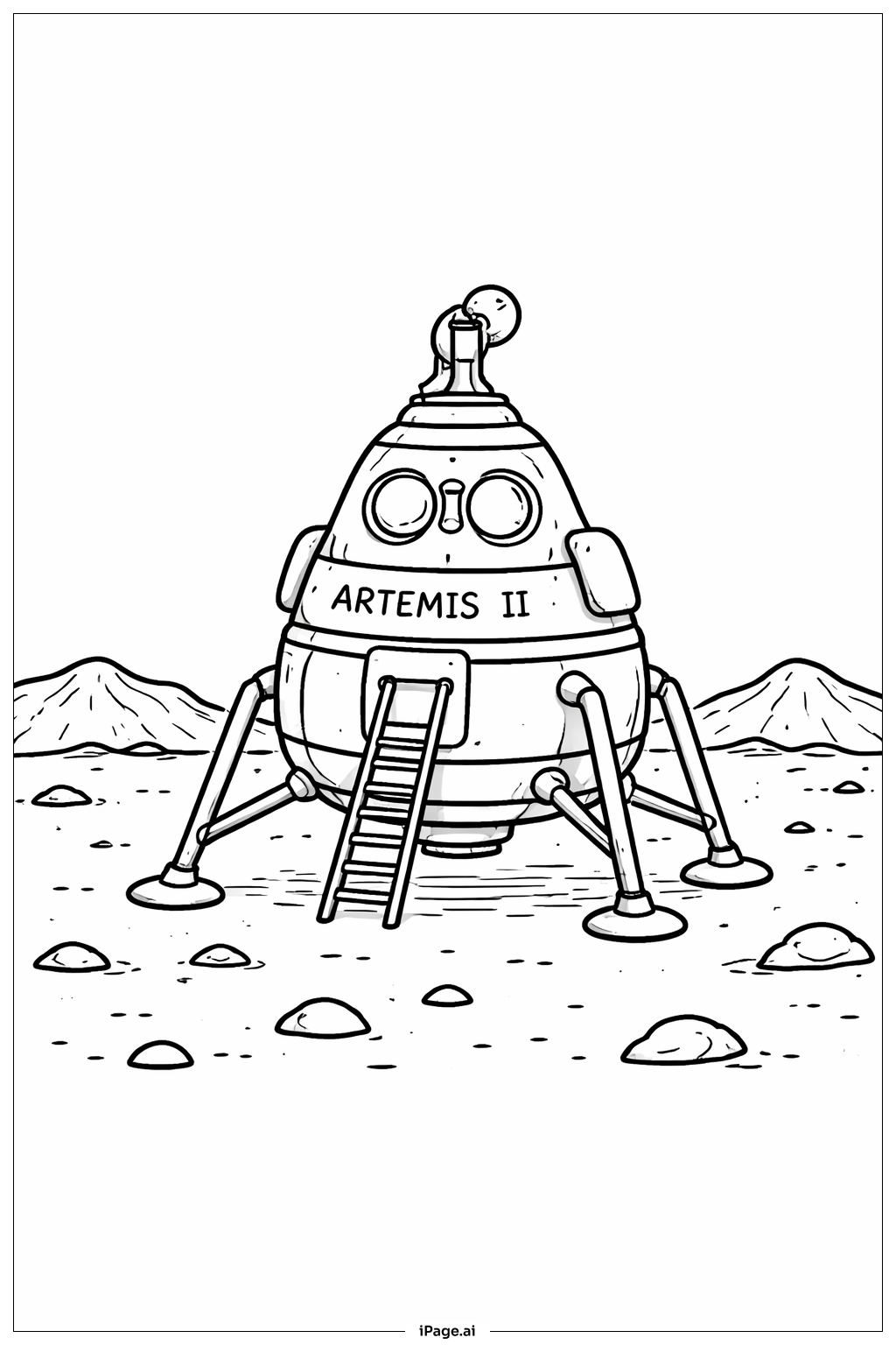 Artemis II Lunar Lander Coloring Page