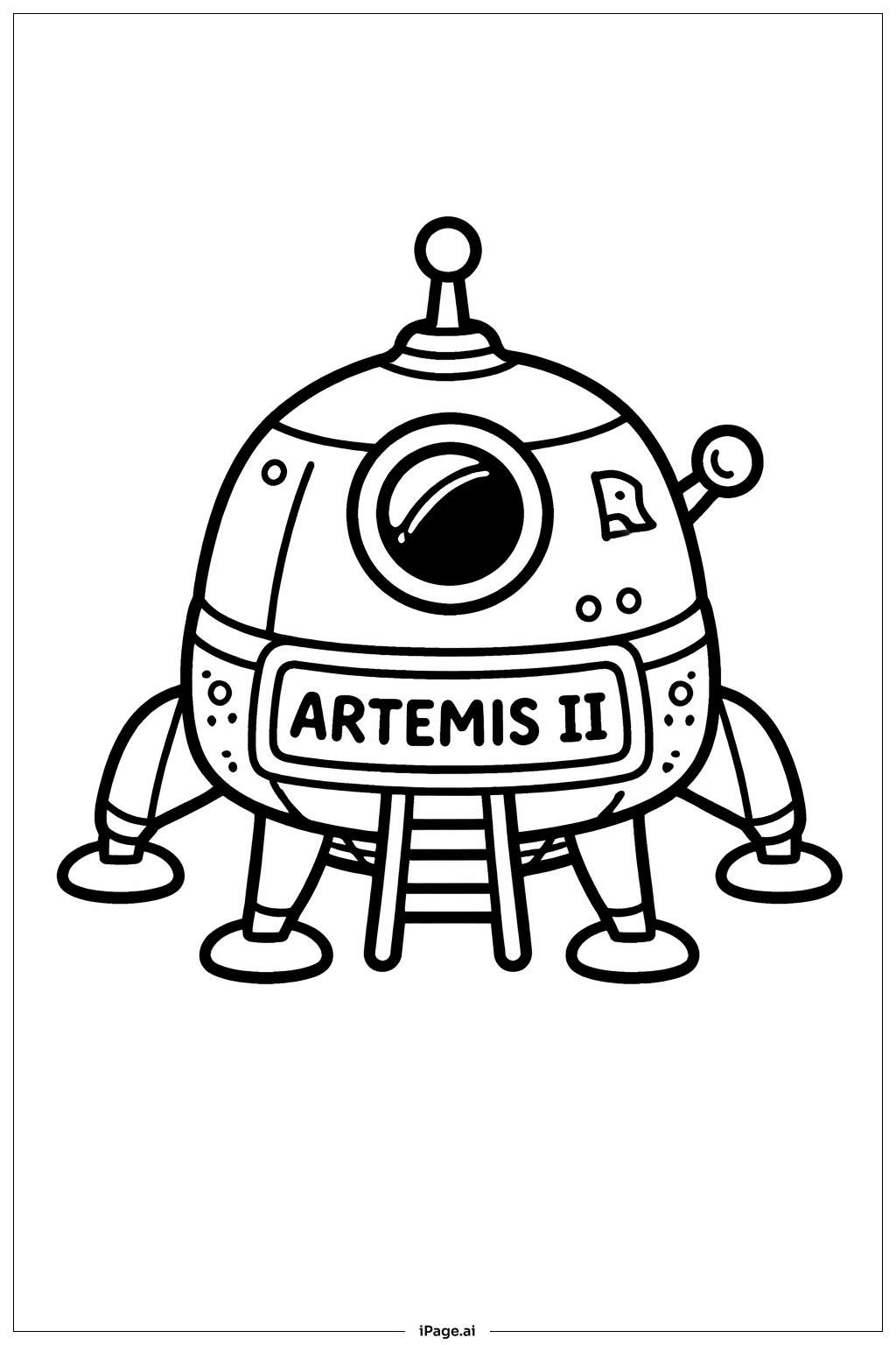  Artemis II Mini Lander Coloring Page 