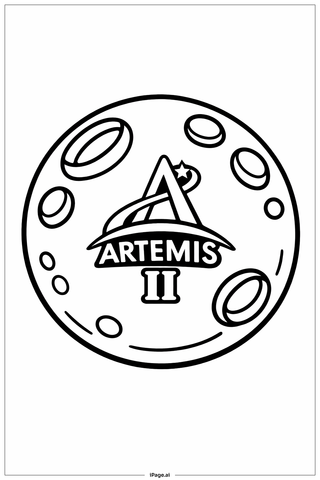  Artemis II Moon Ball Coloring Page 