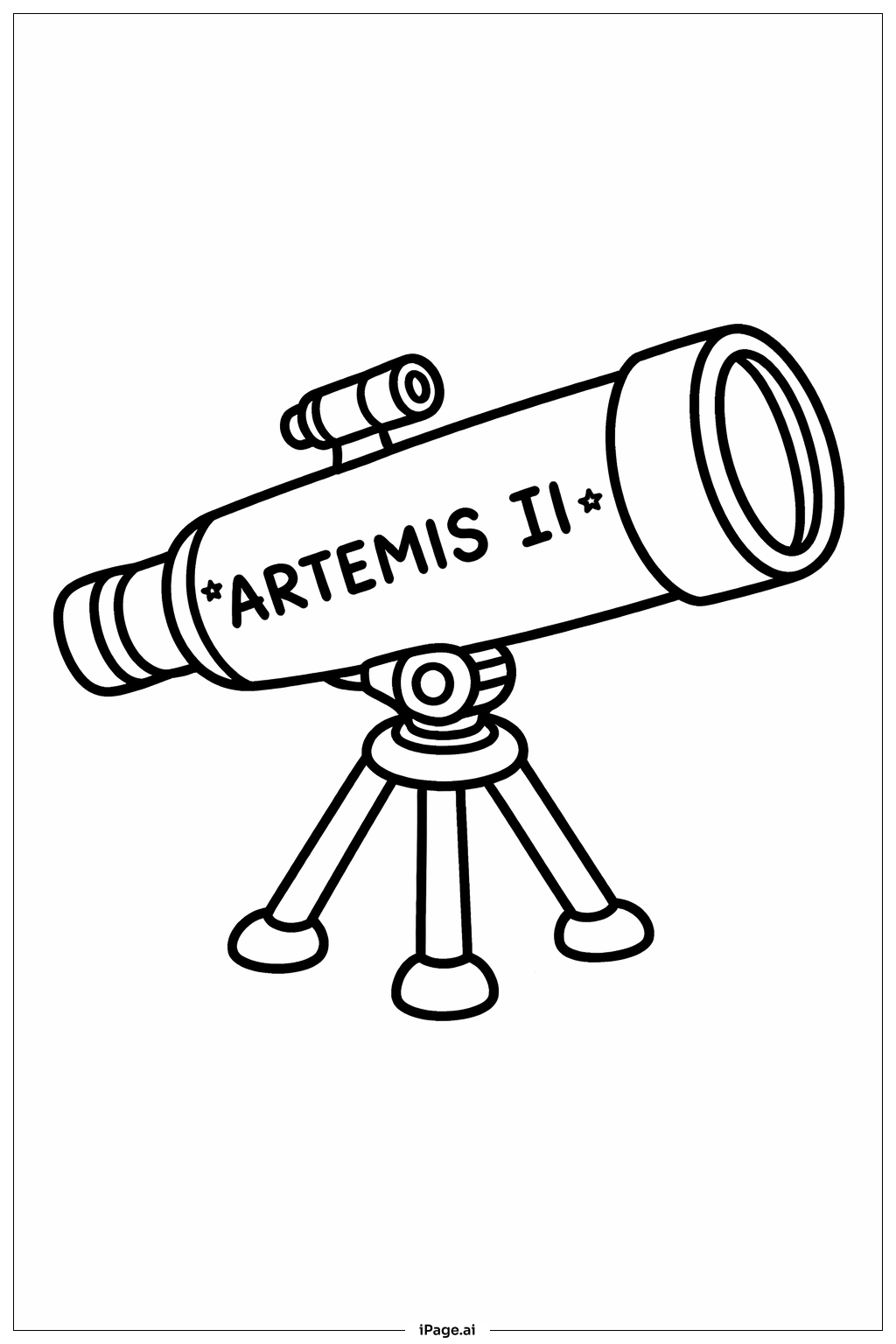  Artemis II Simple Telescope Coloring Page 