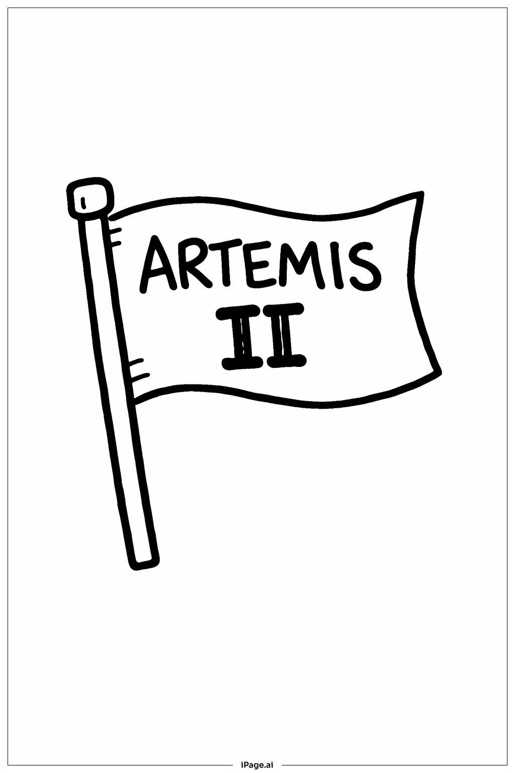 Page de coloriage Petite Drapeau Artemis II 