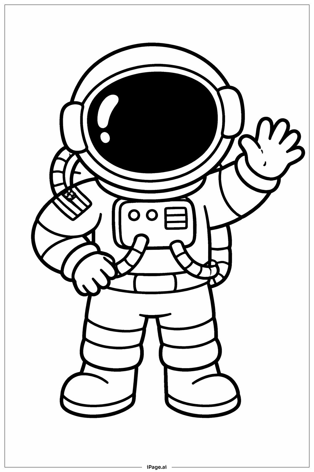Page de coloriage Astronaute Souriante Artemis II