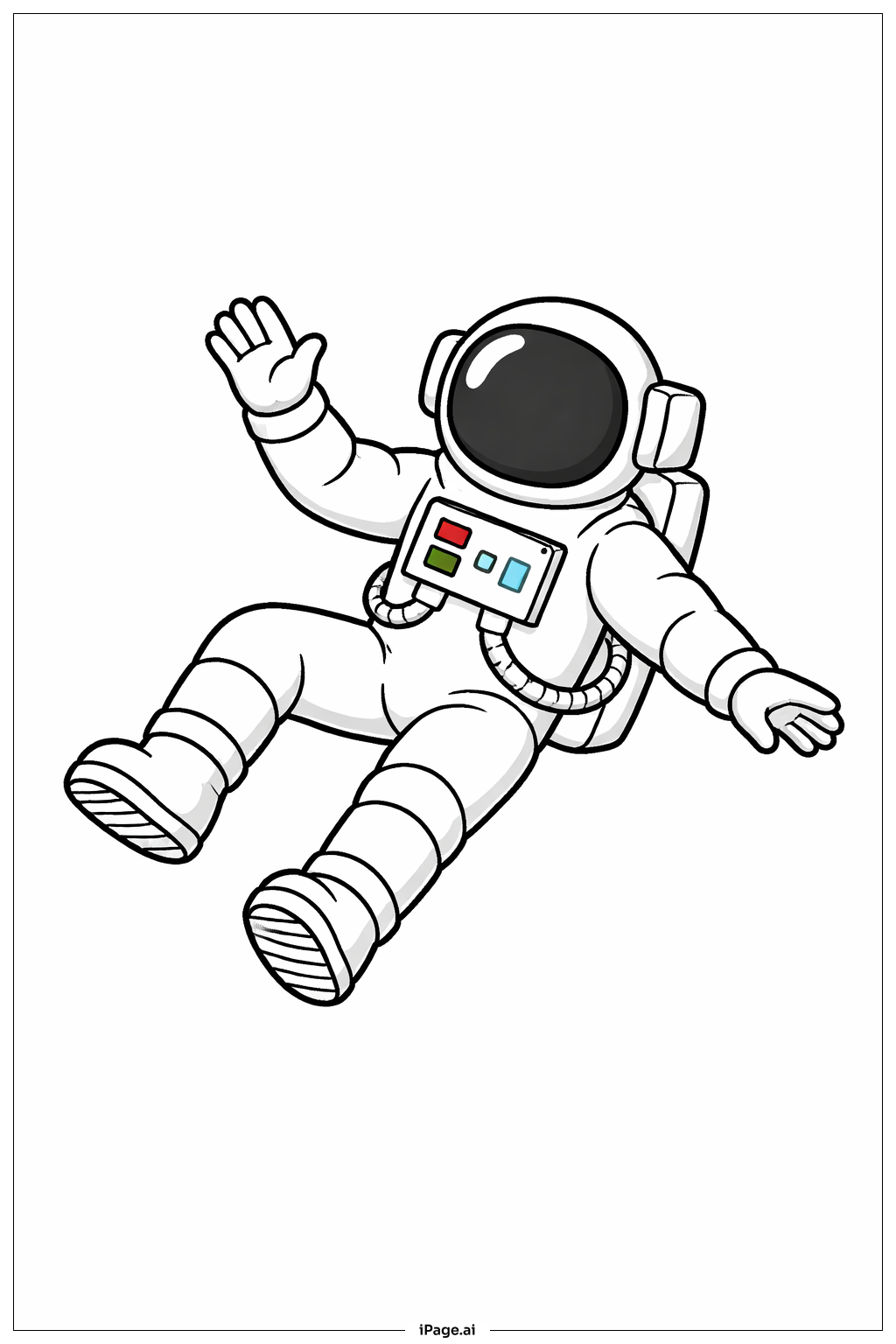  太空人在零重力姿勢著色頁 