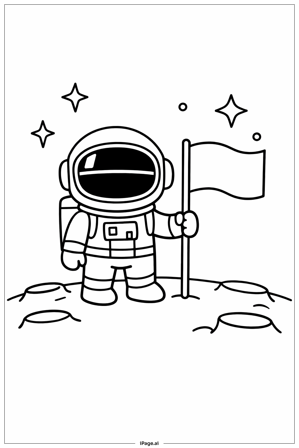 Astronaute sur la Lune avec un drapeau