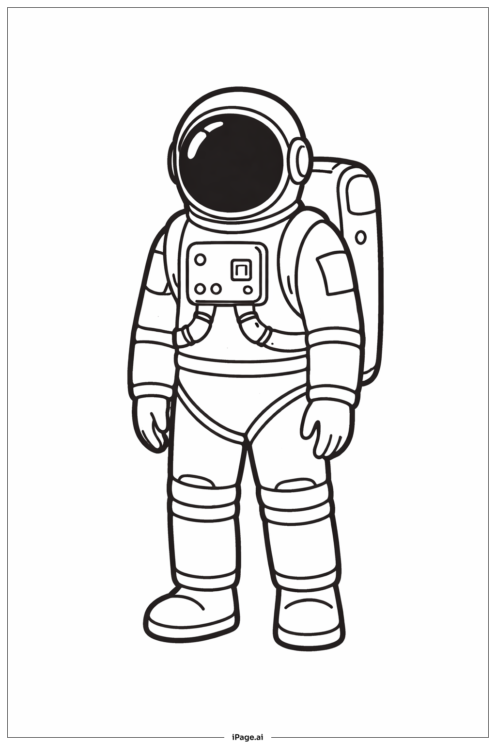  Page de coloriage Astronaute avec sac à dos de combinaison spatiale 