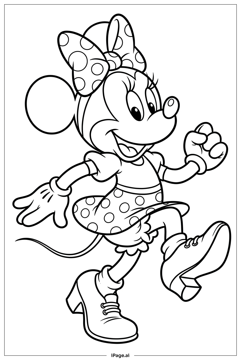 Minnie Maus beim Joggen Ausmalseite