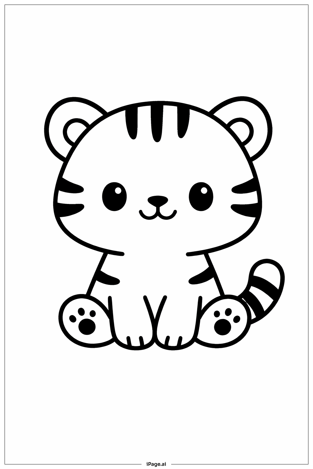 Baby Animal Sitting Coloring Page