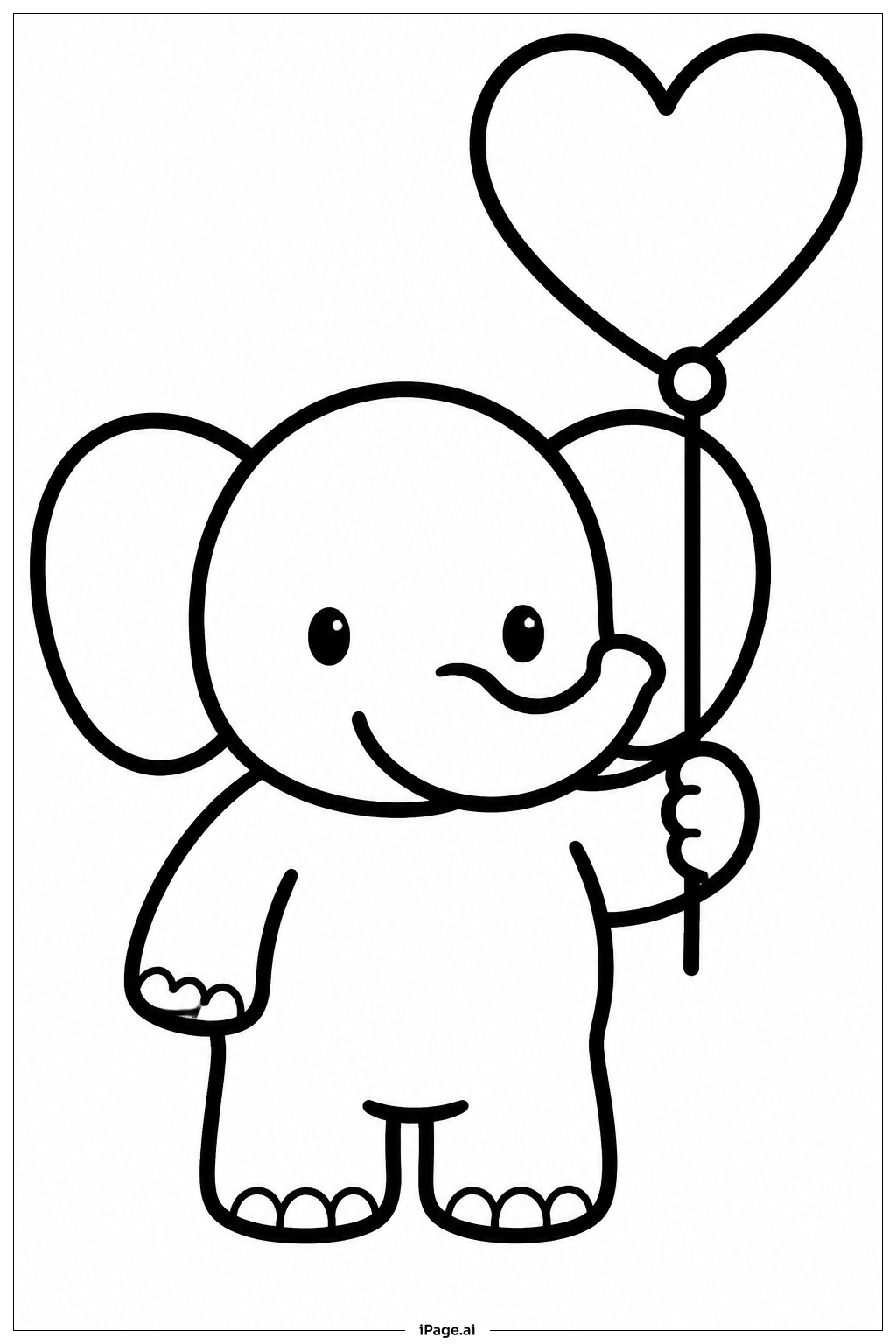 Baby Elephant Coloring Page