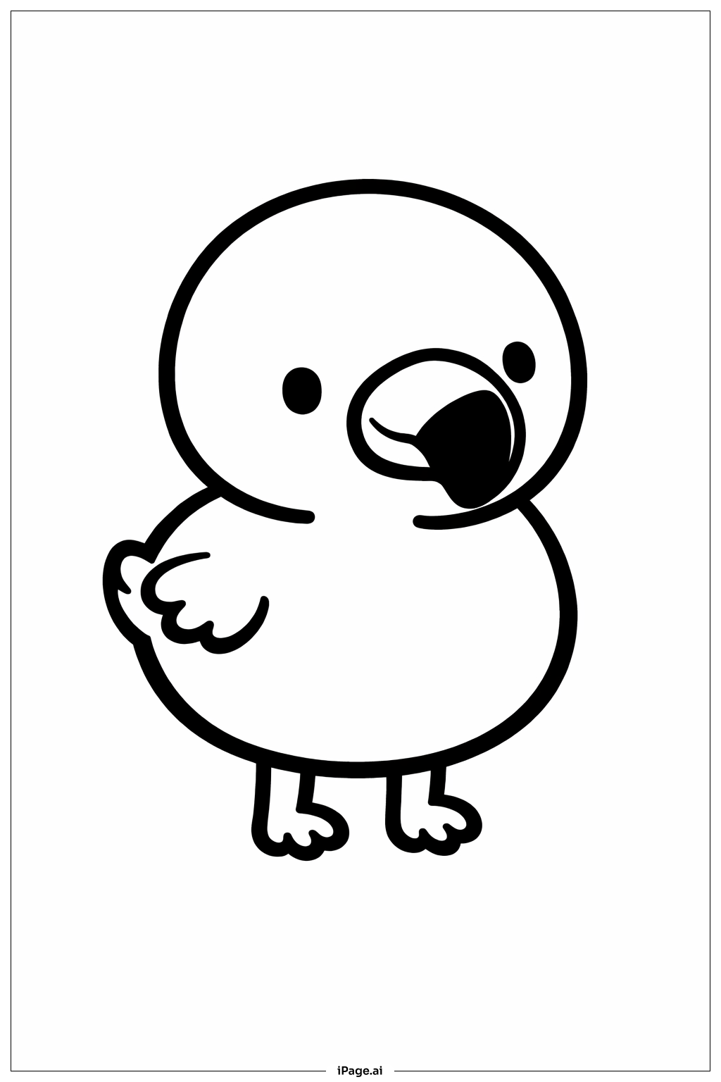  ベビーフラミンゴの塗り絵ページ 