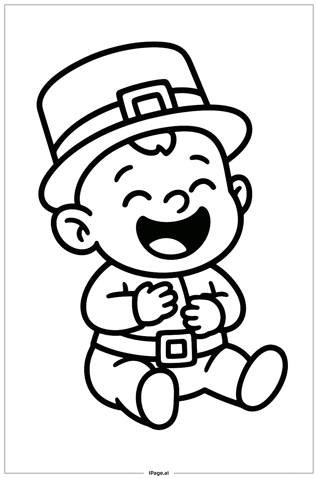  笑着的小精灵宝宝填色页 