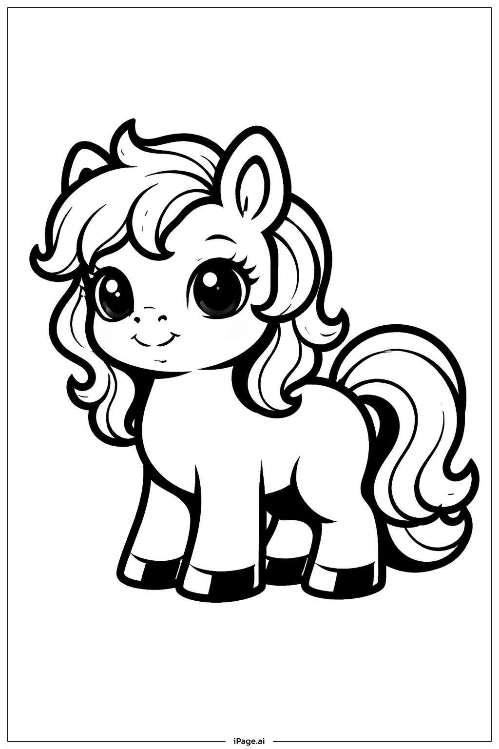  Baby Pony Standing Coloring Page 