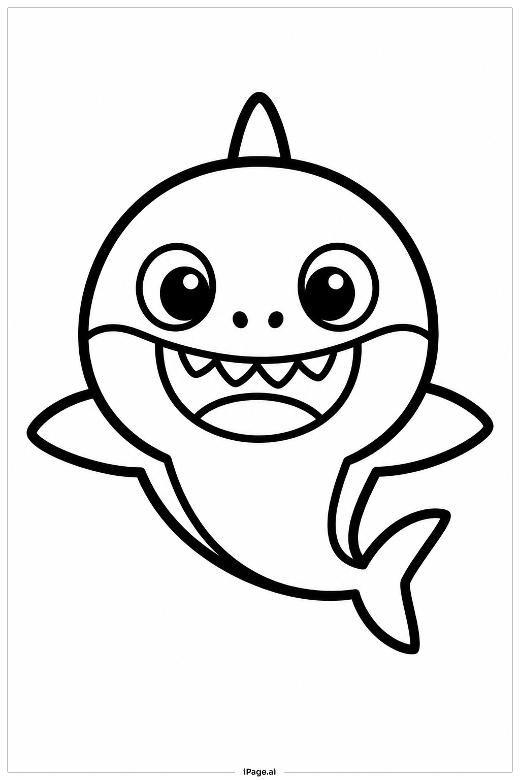 ベイビーシャーク ニコニコの塗り絵ページ