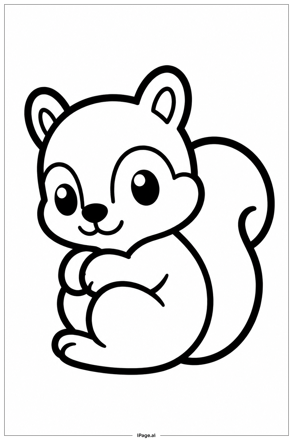 Baby Squirrel Coloring Page