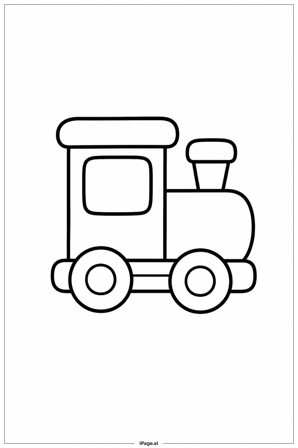 Página para colorear de Locomotora de Tren Bebé