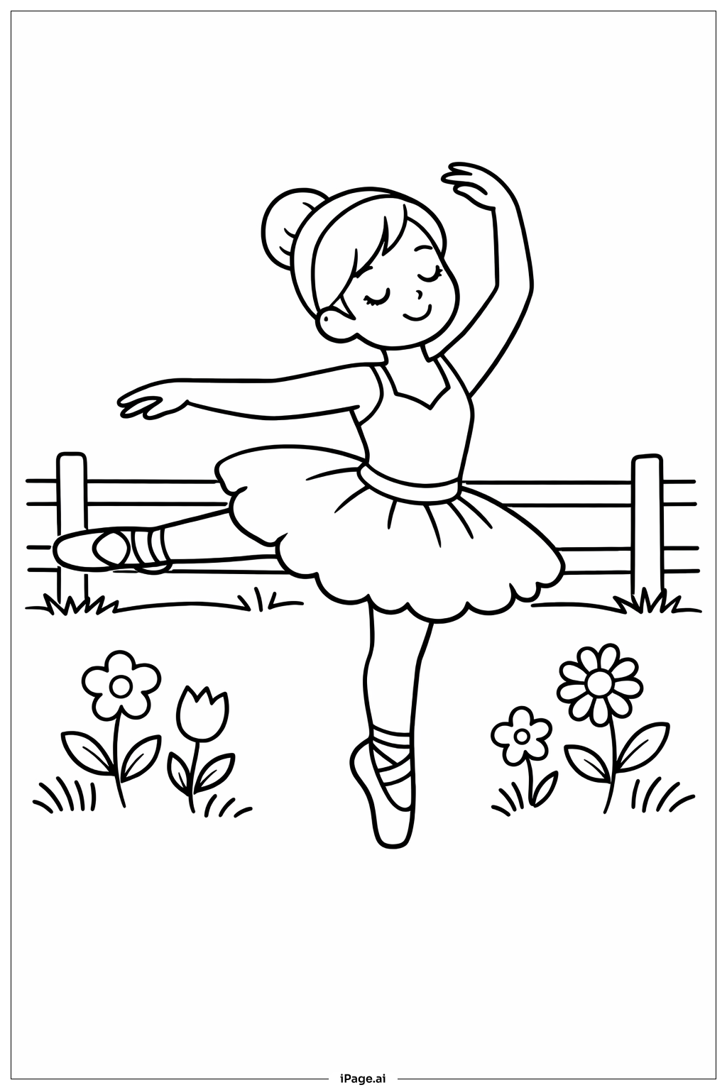 Ballerina Im Garten Ausmalseite