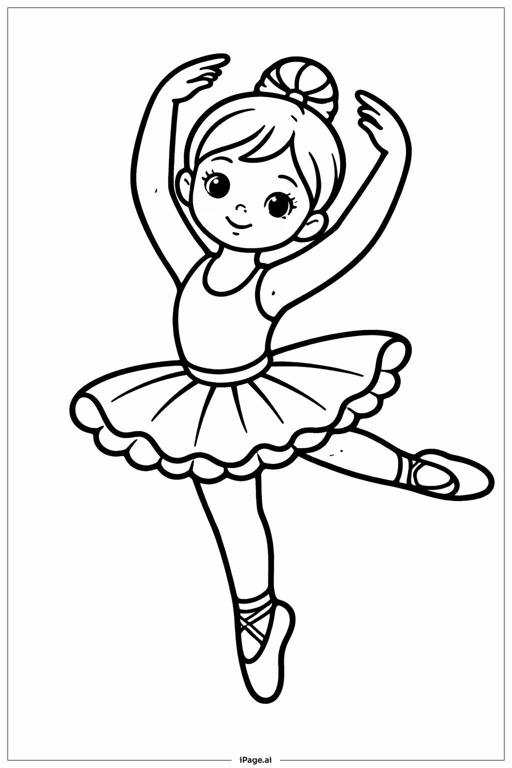 Ballerina in Übungshaltung Ausmalseite