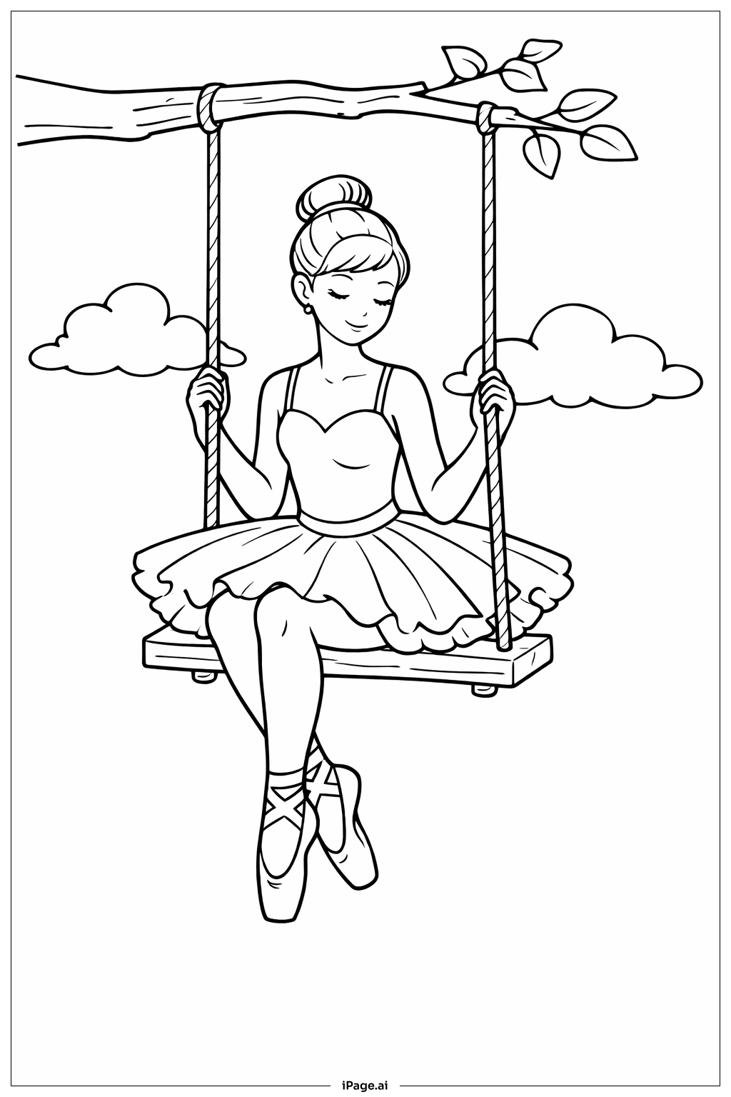 Ballerina Auf Der Schaukel Ausmalseite