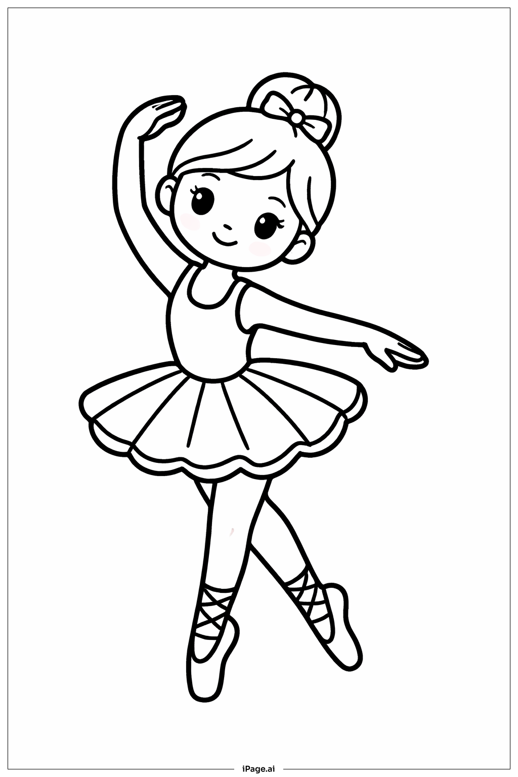 Ballerina im Tutu Ausmalseite