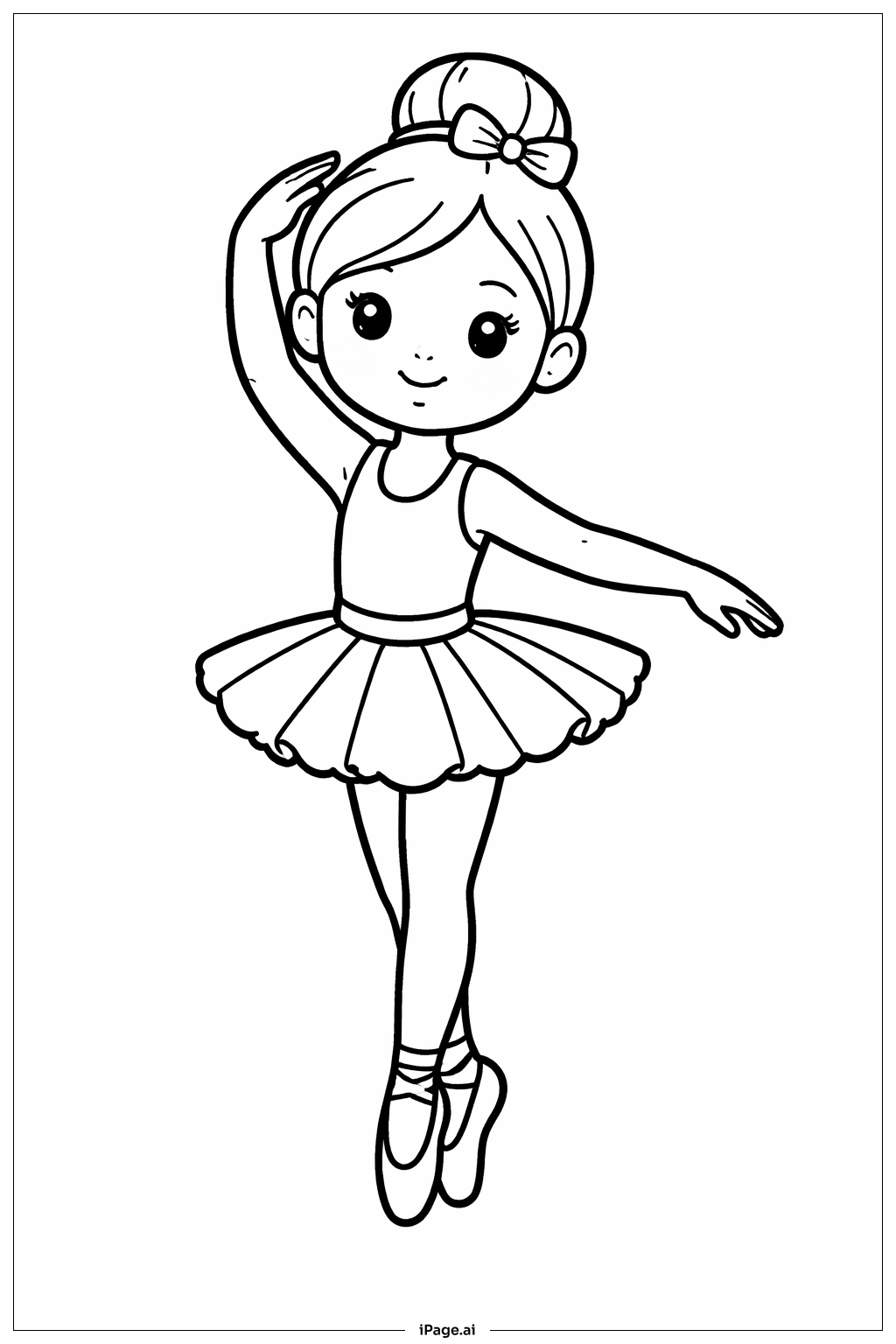 Ballerina auf Zehenspitzen Ausmalseite