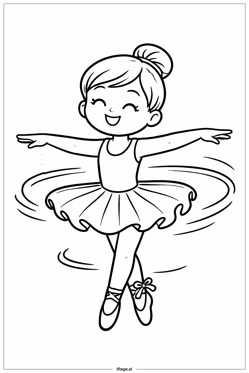 Ballerina-Drehpose Ausmalseite