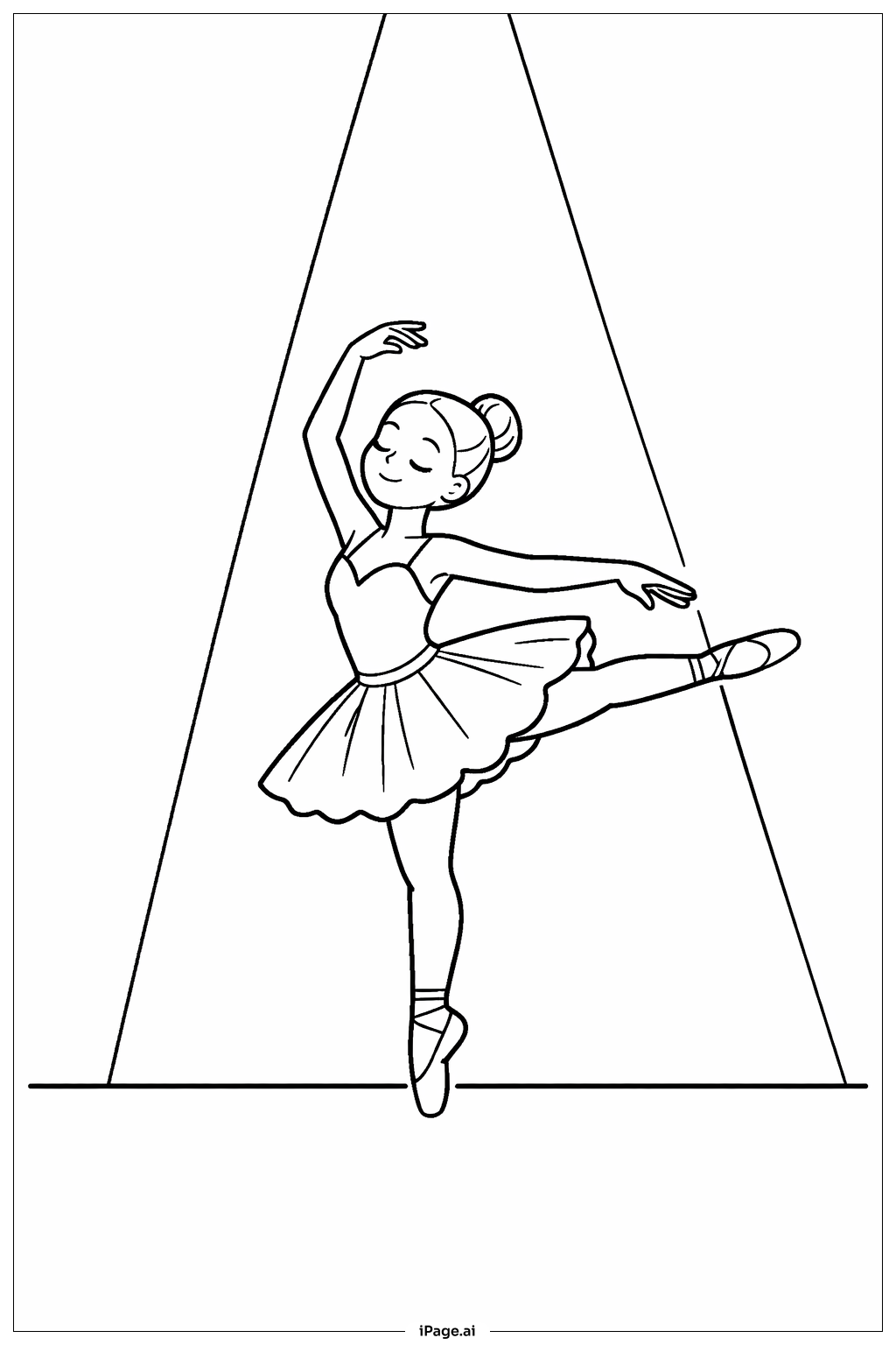 Ballerina im Rampenlicht Ausmalseite