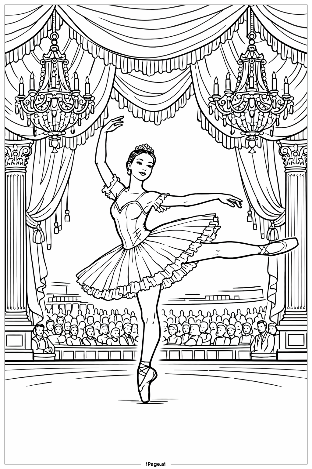 Ballerina mit geschichtetem Hintergrund