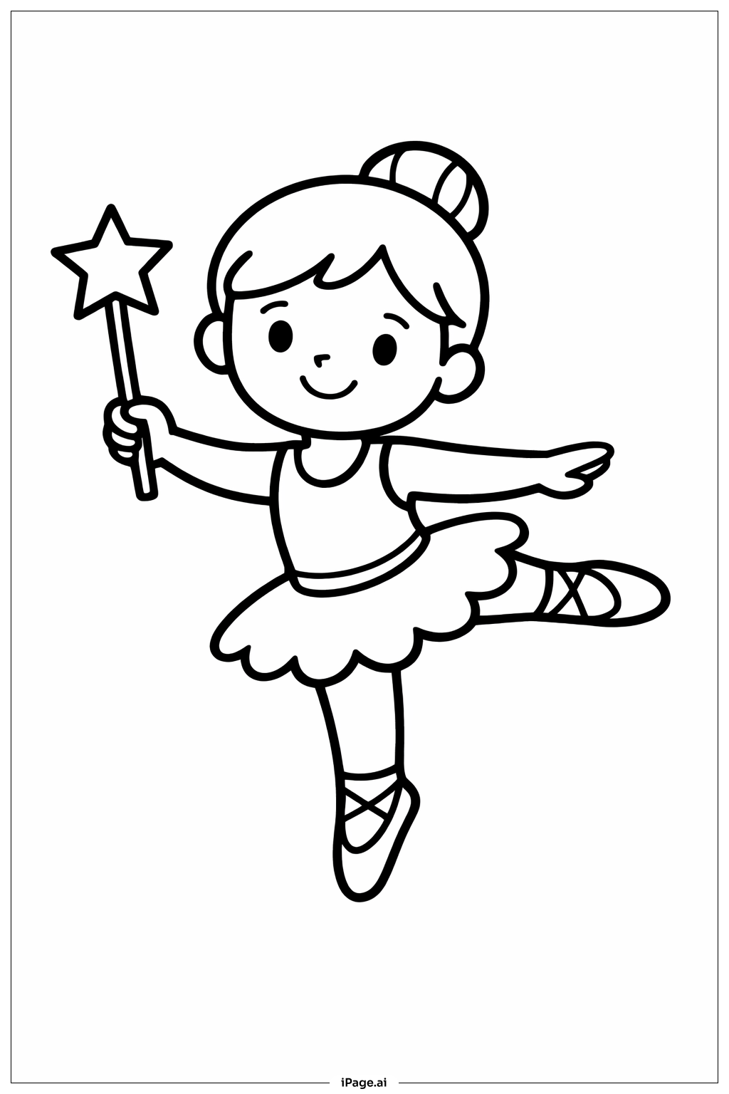 Ballerina mit Zauberstab Ausmalseite