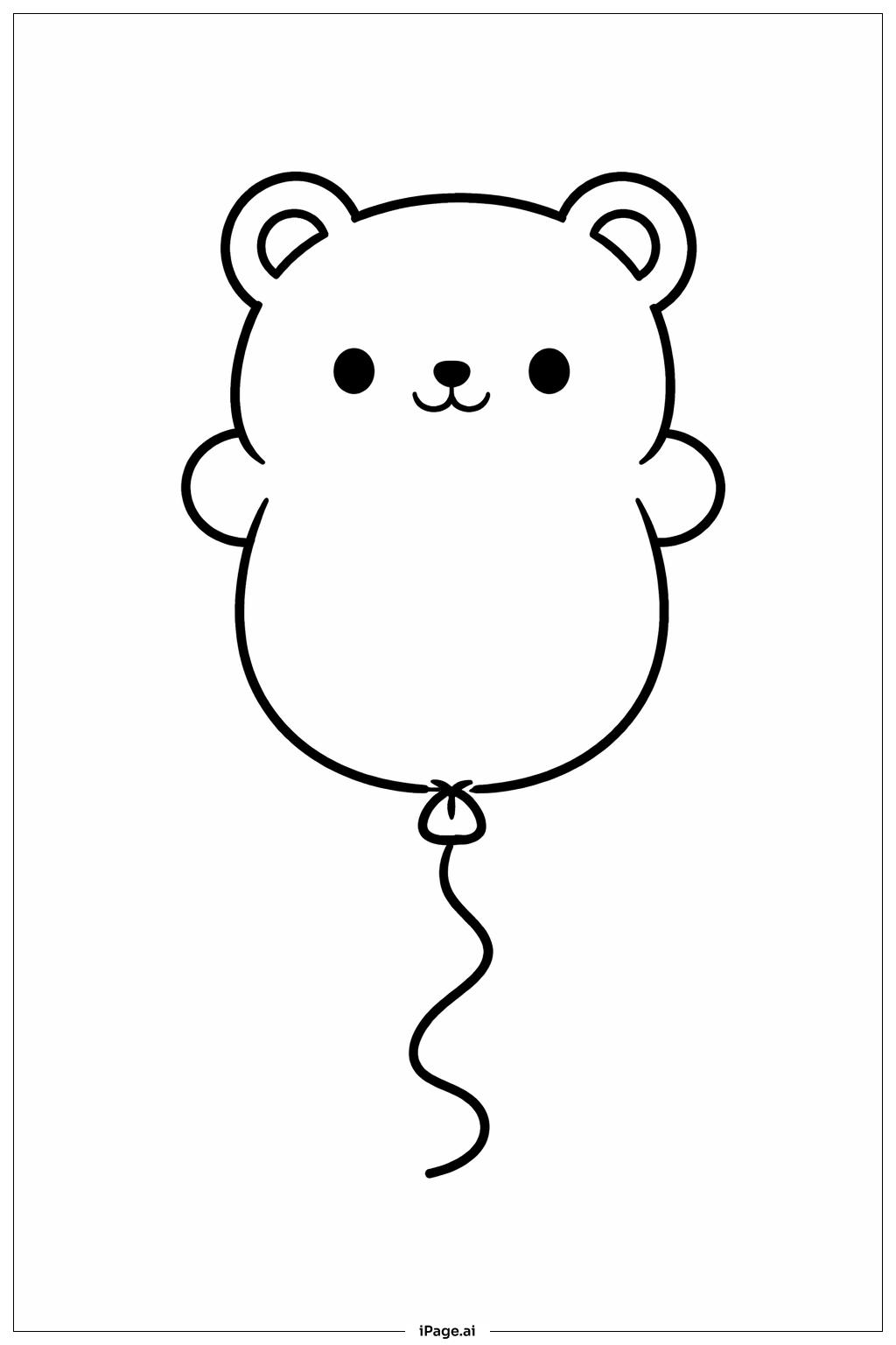  バルーンベアの塗り絵ページ 