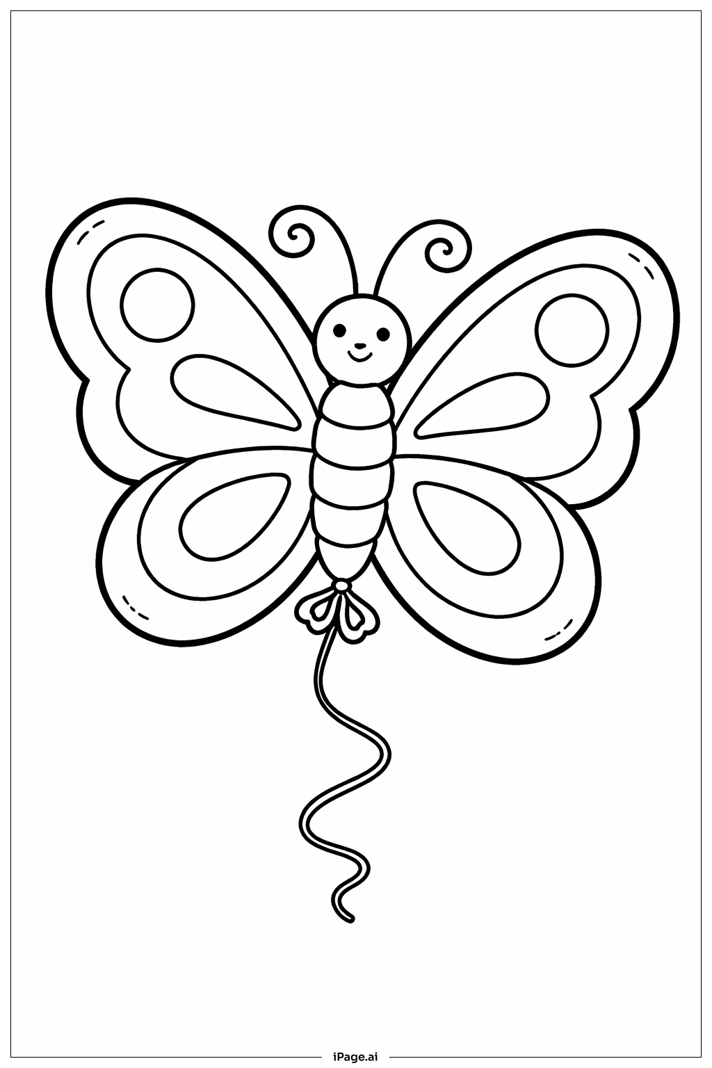  バルーンバタフライの塗り絵ページ 