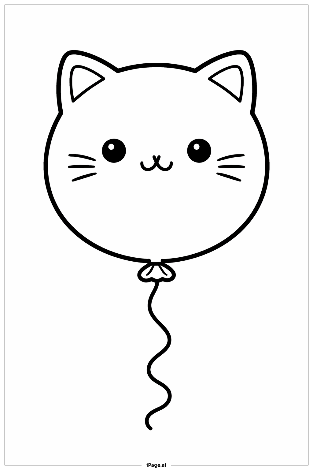  バルーンキャットの塗り絵ページ 