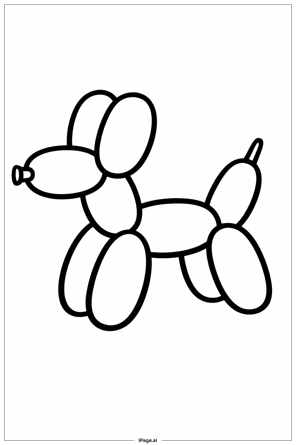  バルーン犬のおもちゃの塗り絵ページ 