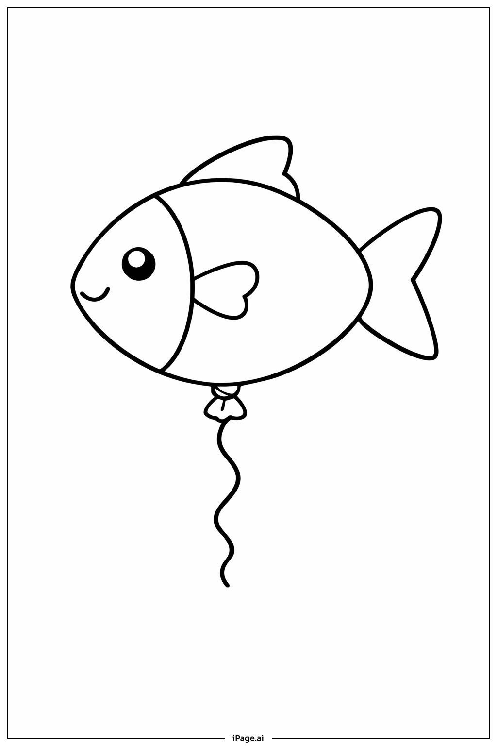  バルーンフィッシュの塗り絵ページ 