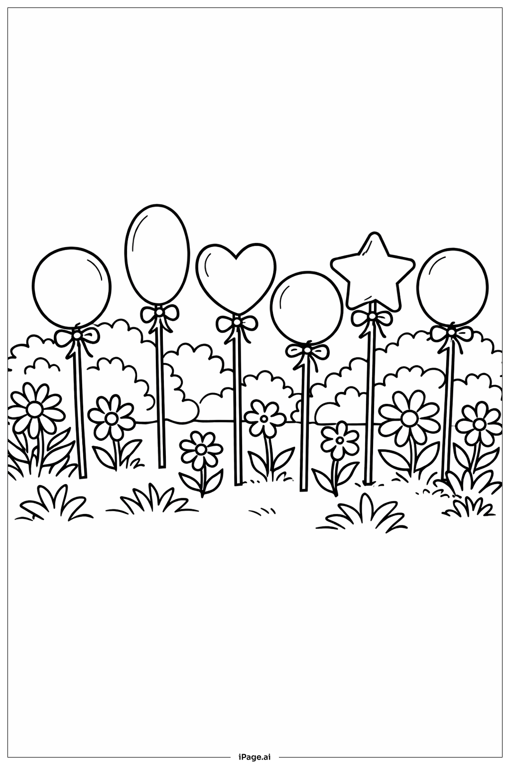  Balloon Garden Coloring Page 