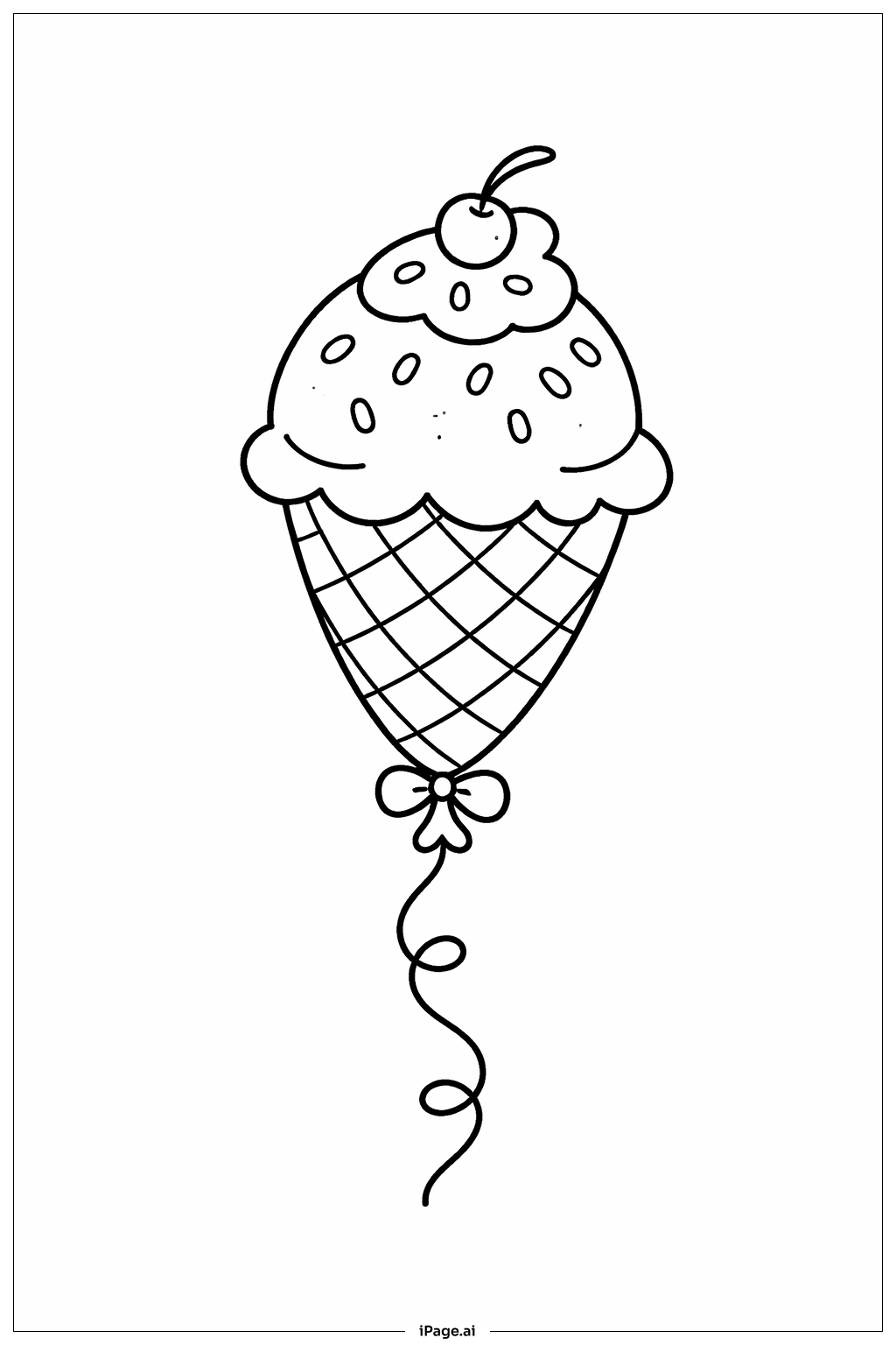  バルーンアイスクリームの塗り絵ページ 