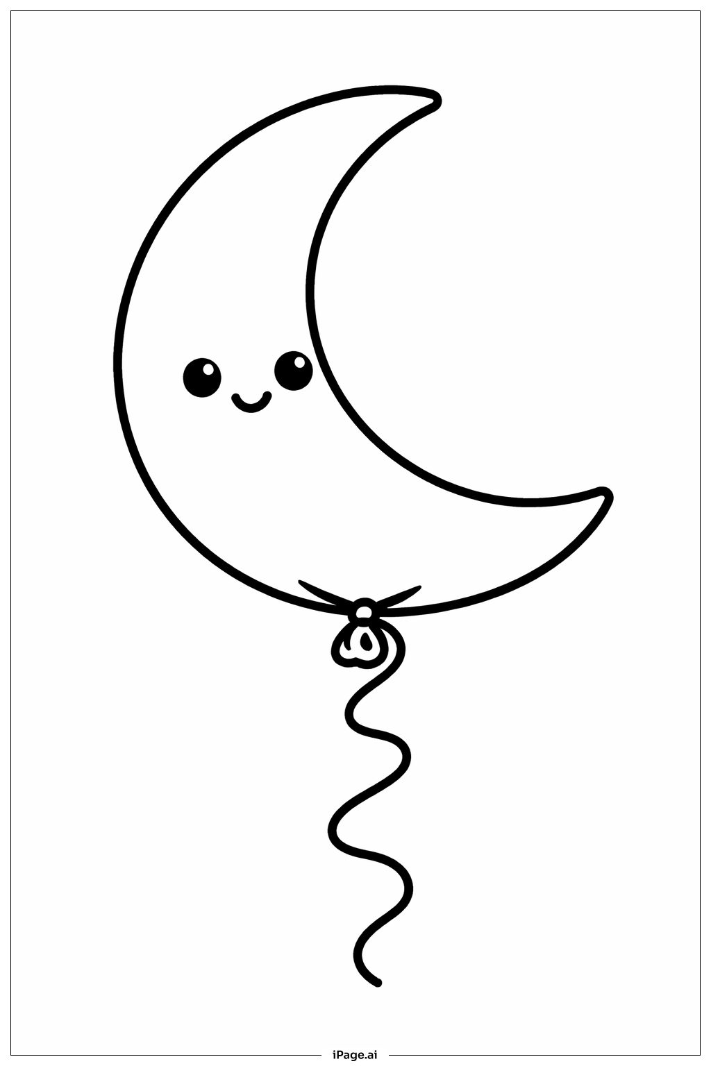  バルーンムーンの塗り絵ページ 