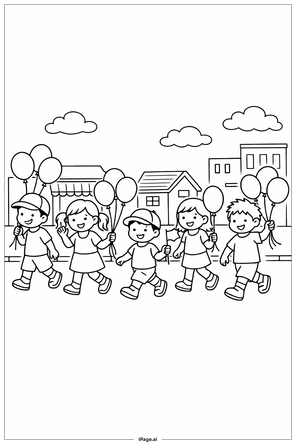 バルーンパレードの塗り絵ページ