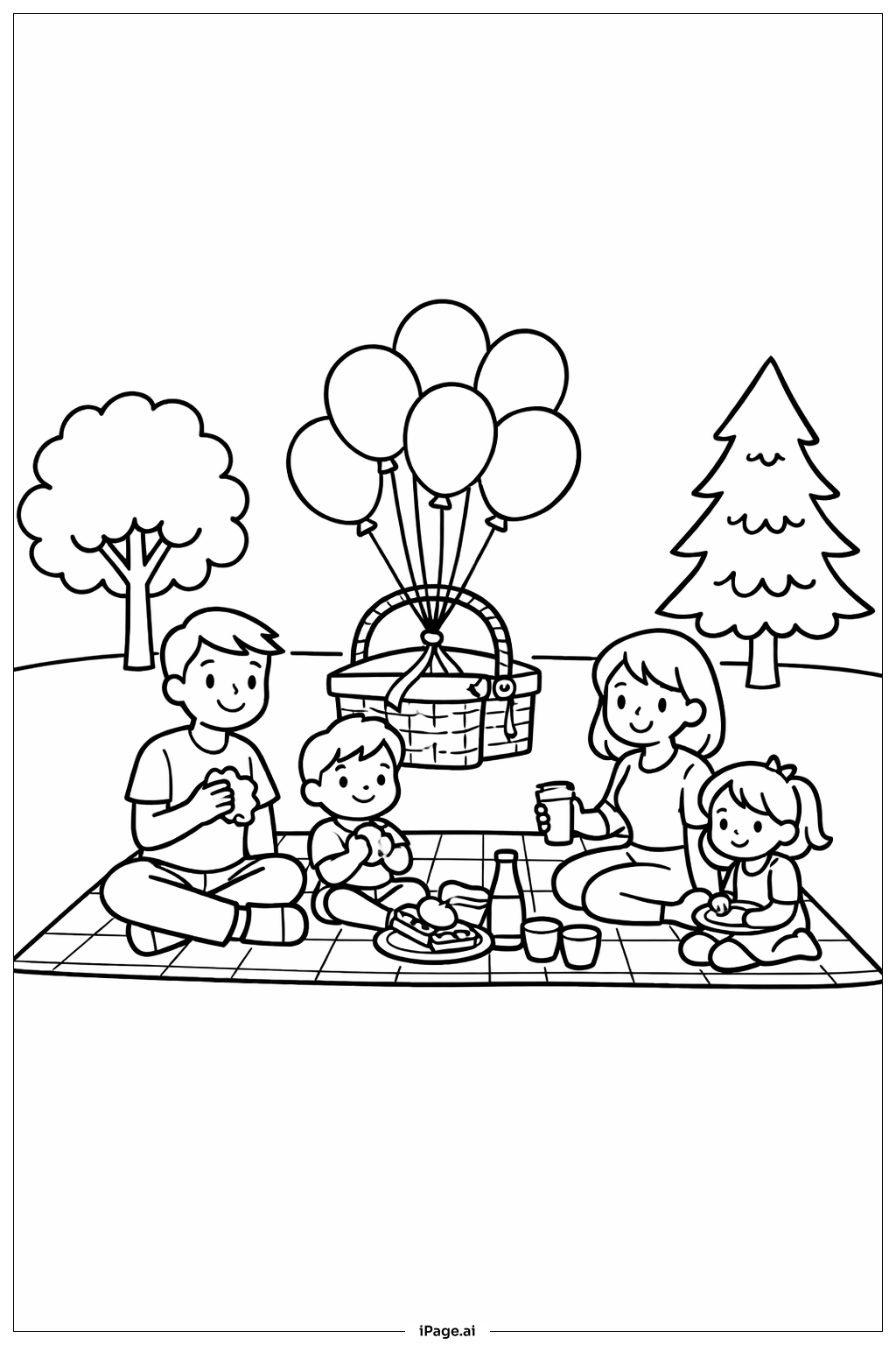 バルーンピクニックの塗り絵ページ