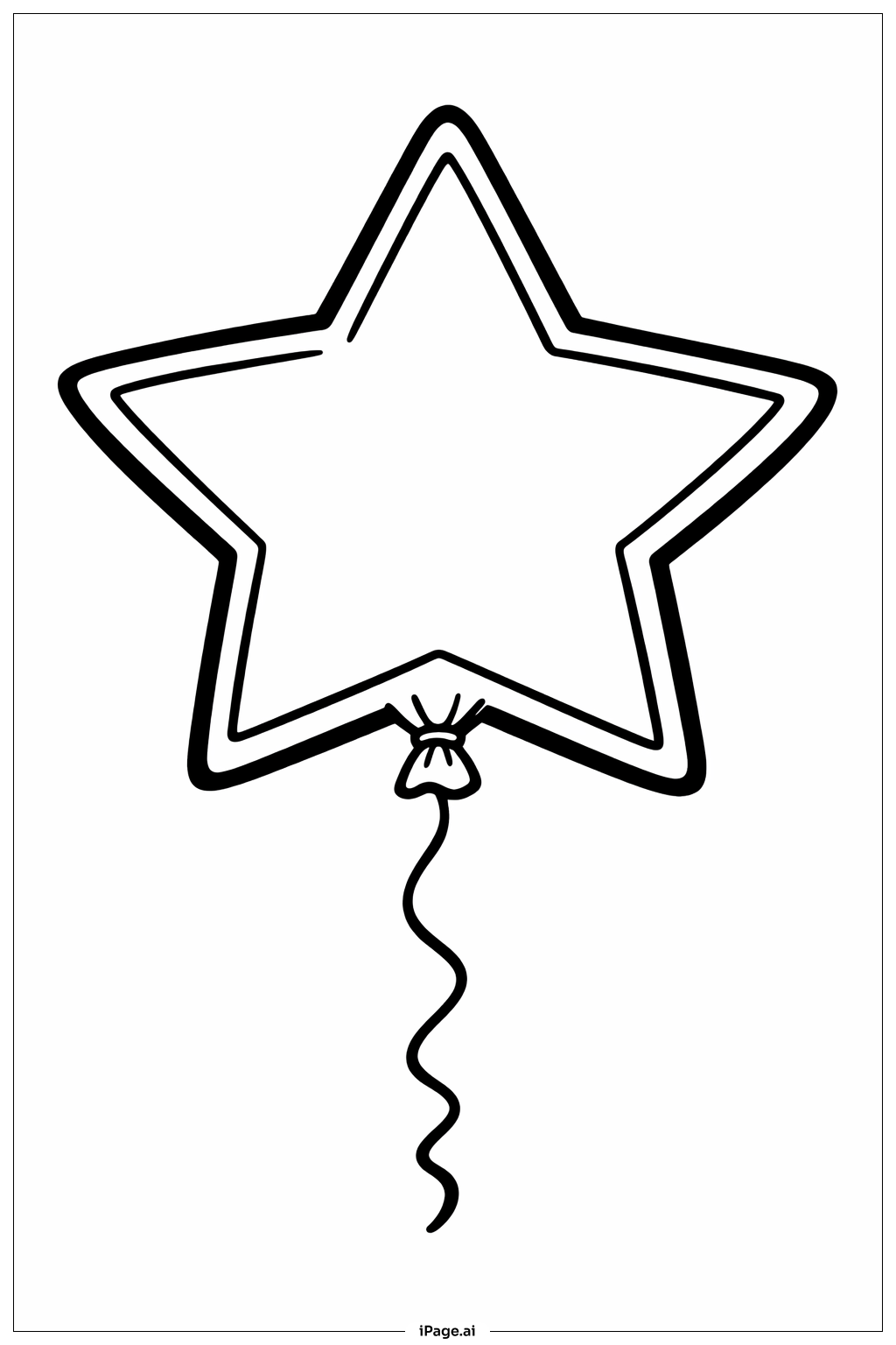  バルーンスターの塗り絵ページ 