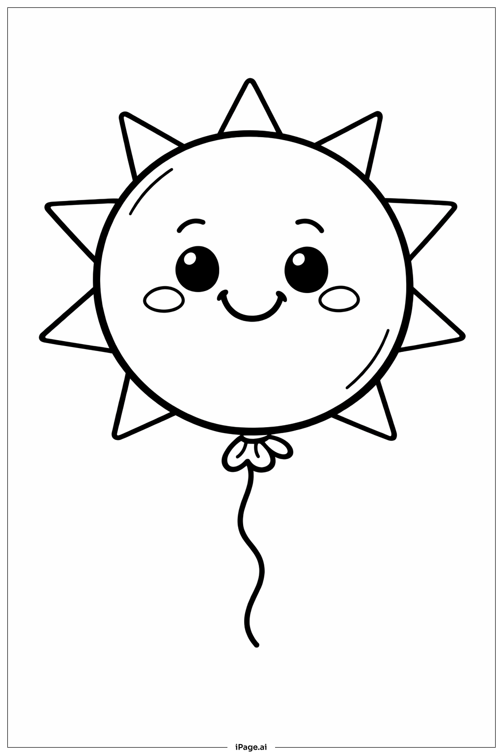  バルーンサンの塗り絵ページ 