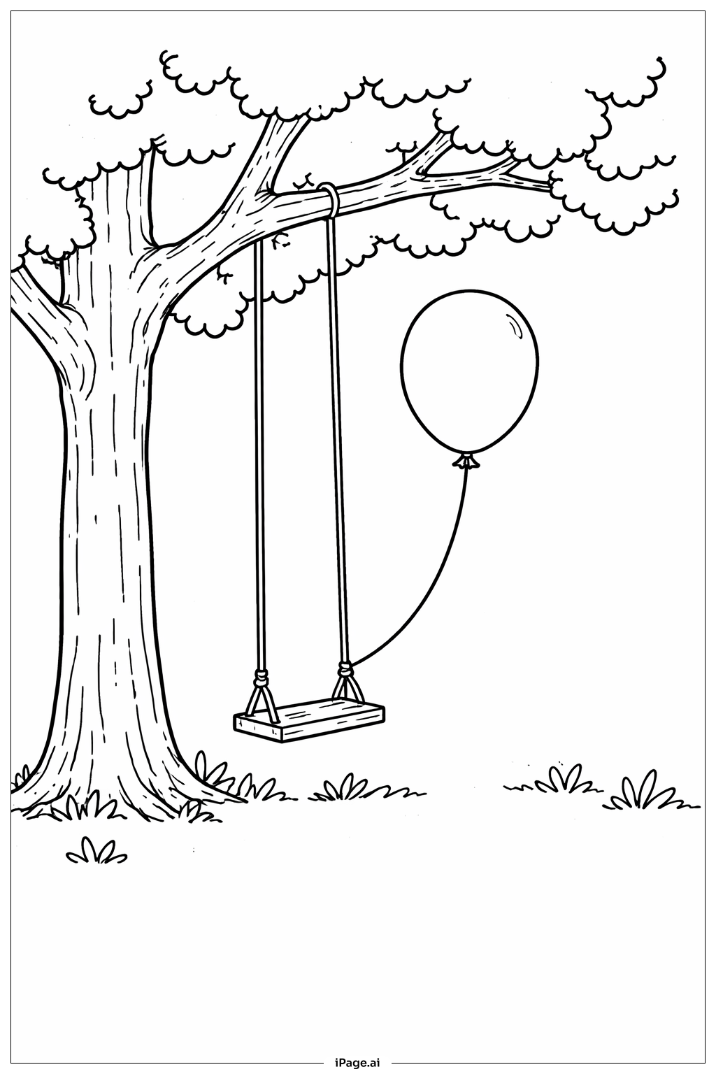 バルーンスイングの塗り絵ページ